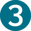The number 3 in a teal circle