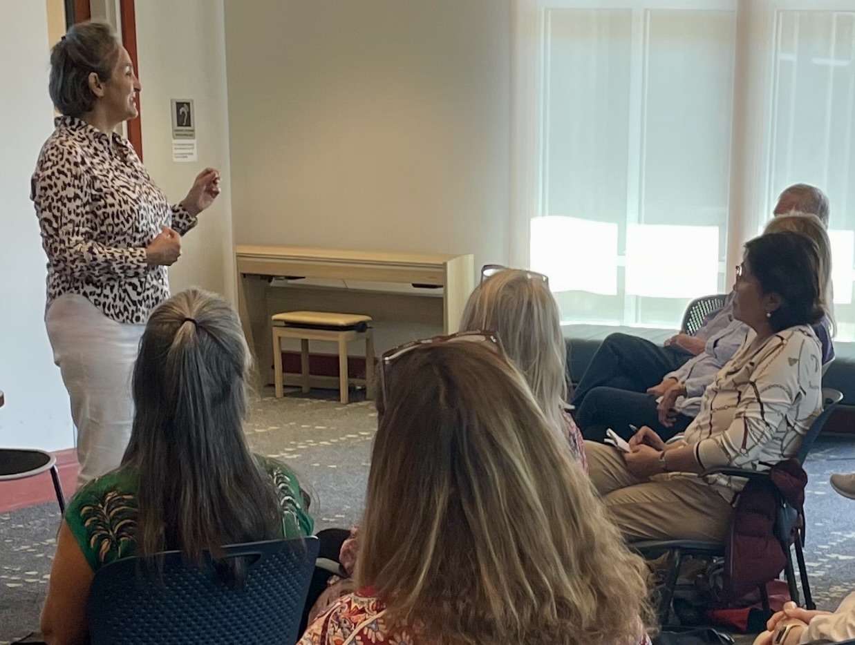 Terre presenting to a group